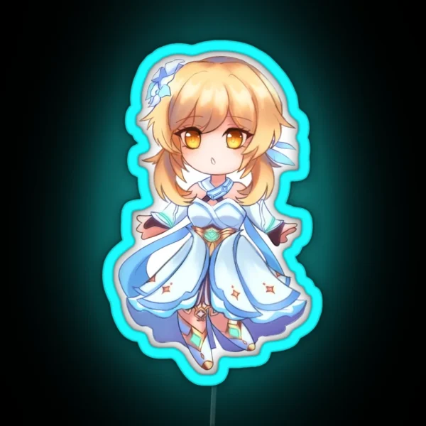 Genshin Impact Chibi Lumine RGB Neon Sign