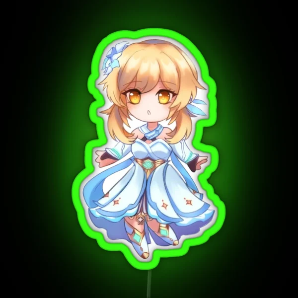 Genshin Impact Chibi Lumine RGB Neon Sign