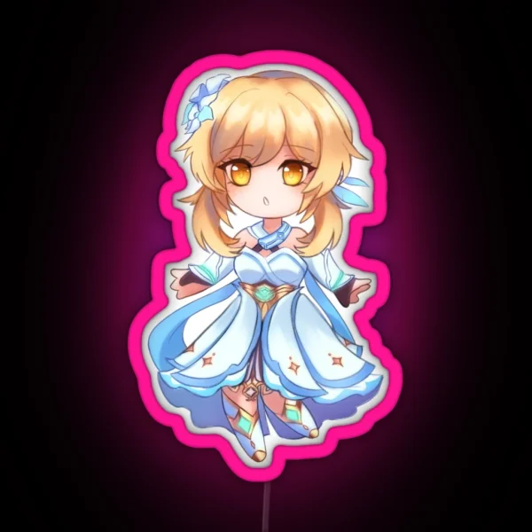 Genshin Impact Chibi Lumine RGB Neon Sign