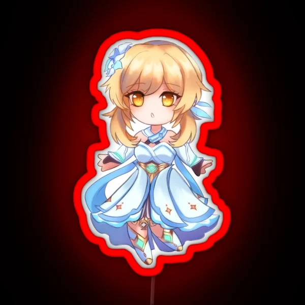 Genshin Impact Chibi Lumine RGB Neon Sign
