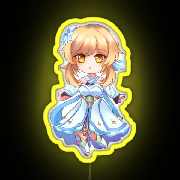 Genshin Impact Chibi Lumine RGB Neon Sign