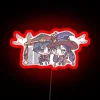 Genshin Impact inspired Chibi Mona and Scaramouche RGB lit artwork.