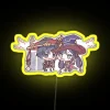 Genshin Impact themed RGB neon art display with Chibi characters