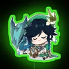 Genshin Impact Chibi Venti Plays for Dvalin Stormterror Neon Sign