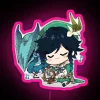 Genshin Impact Chibi Venti playing music for Dvalin RGB sign