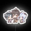 Customizable Genshin Impact themed LED chibi character signs with RGB lighting
