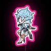 Genshin Impact inspired vibrant Chongyun LED neons for fans decor