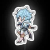 Genshin Impact fan decoration, vibrant Chongyun character neon light sign.