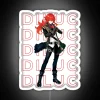Official Genshin Impact Character Diluc in Vibrant RGB Neon Design