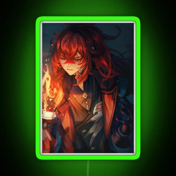 Genshin Impact Diluc Ragnvindr RGB Neon Sign