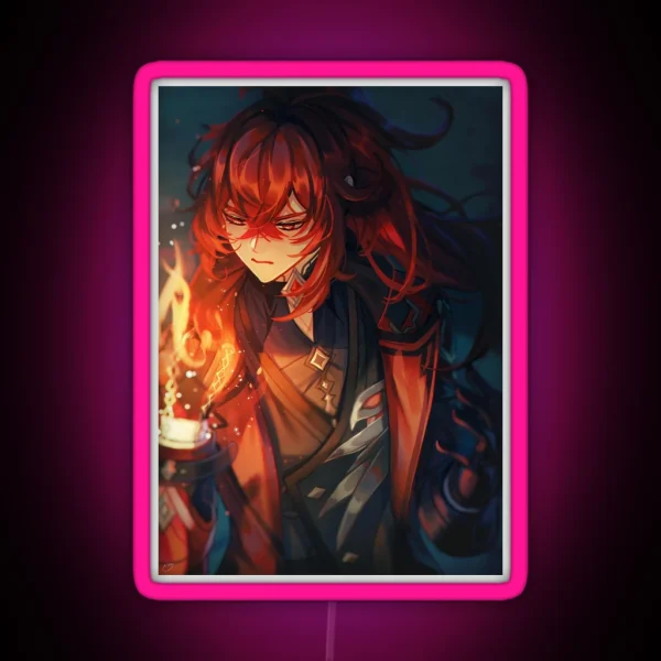 Genshin Impact Diluc Ragnvindr RGB Neon Sign