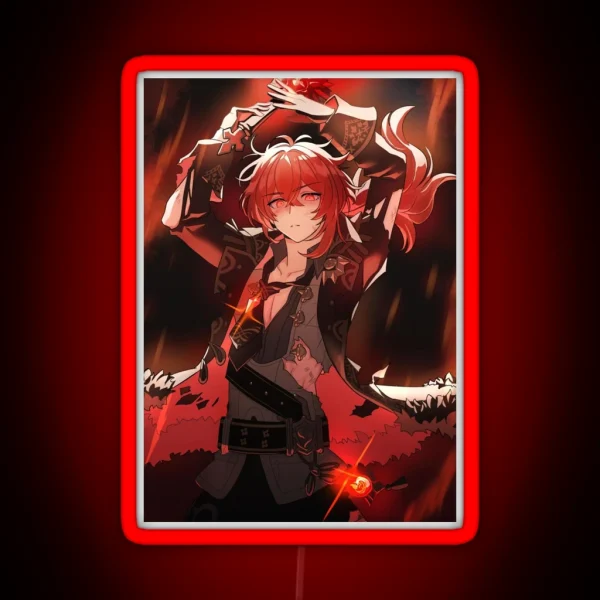 Genshin Impact Diluc Ragnvindrr RGB Neon Sign