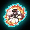 Genshin Impact Hu Tao Chibi inspired vibrant RGB neon display
