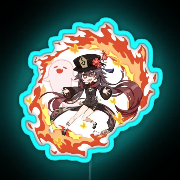 Genshin Impact Hu Tao Chibi RGB Neon Sign