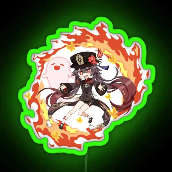 Genshin Impact Hu Tao Chibi RGB Neon Sign