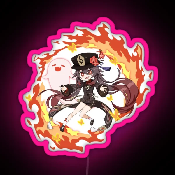 Genshin Impact Hu Tao Chibi RGB Neon Sign