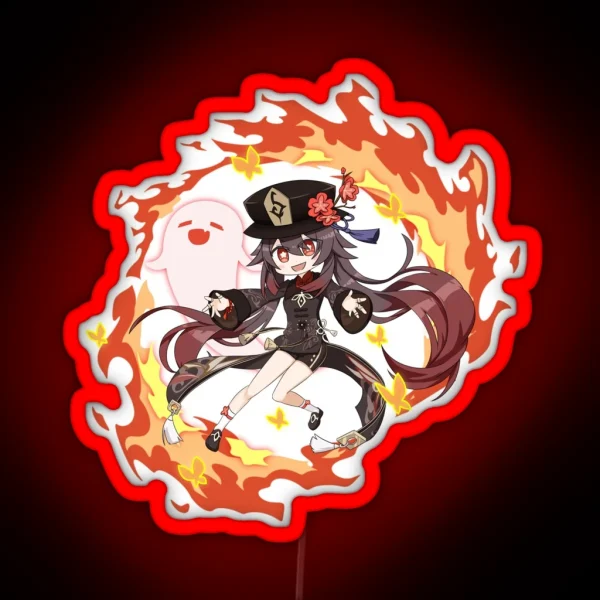 Genshin Impact Hu Tao Chibi RGB Neon Sign