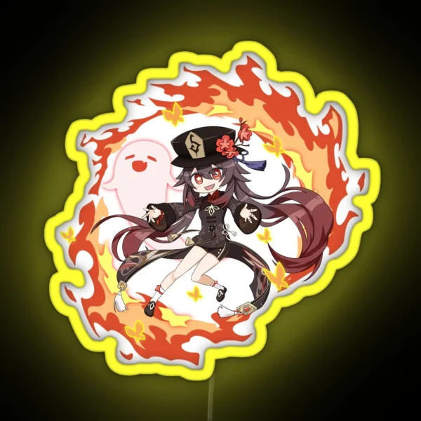 Genshin Impact Hu Tao Chibi RGB Neon Sign