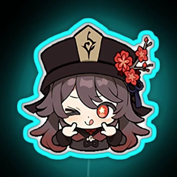 Genshin Impact Hu Tao Chibi RGB Neon Sign