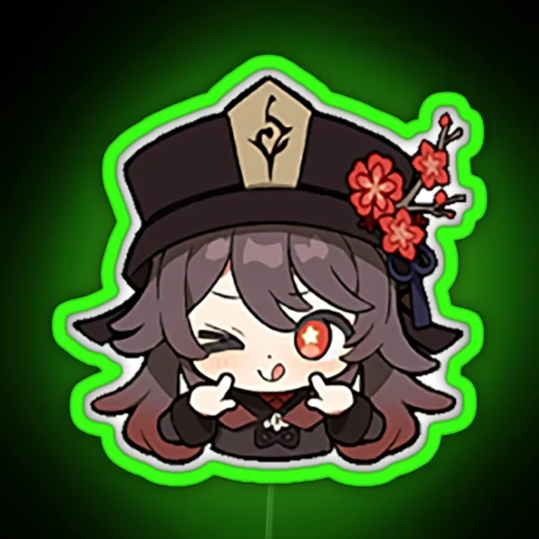 Genshin Impact Hu Tao Chibi RGB Neon Sign