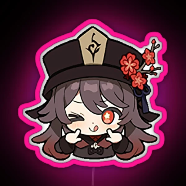 Genshin Impact Hu Tao Chibi RGB Neon Sign