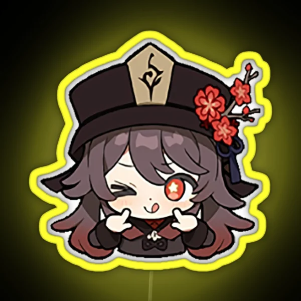 Genshin Impact Hu Tao Chibi RGB Neon Sign