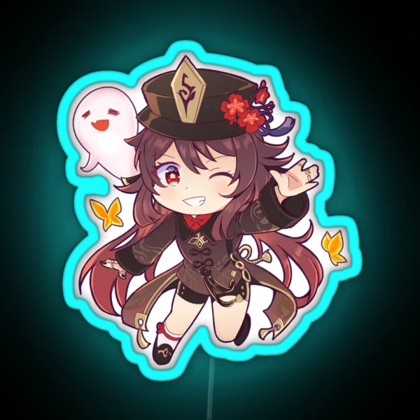 Genshin Impact Hu Tao Chibi RGB Neon Sign