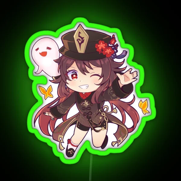 Genshin Impact Hu Tao Chibi RGB Neon Sign