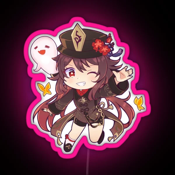 Genshin Impact Hu Tao Chibi RGB Neon Sign