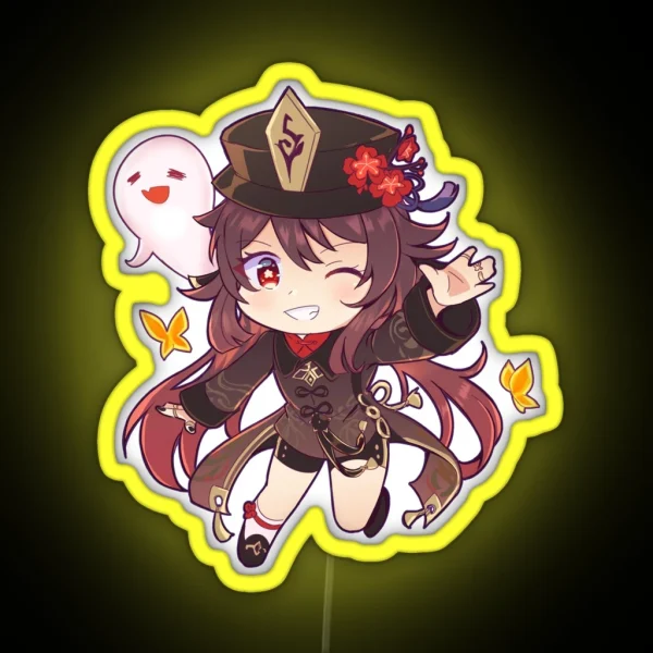 Genshin Impact Hu Tao Chibi RGB Neon Sign