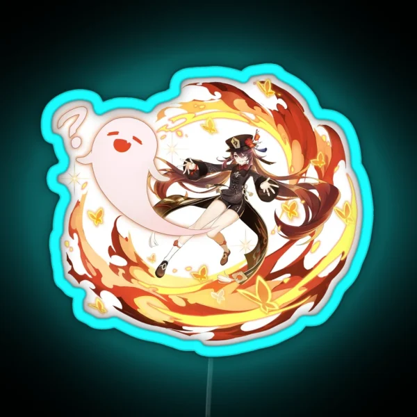 Genshin Impact Hu Tao Official Character Wish Gacha RGB Neon Sign
