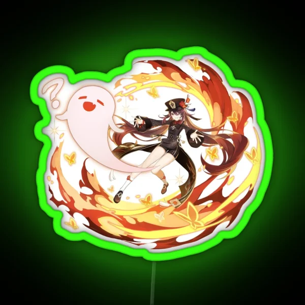 Genshin Impact Hu Tao Official Character Wish Gacha RGB Neon Sign
