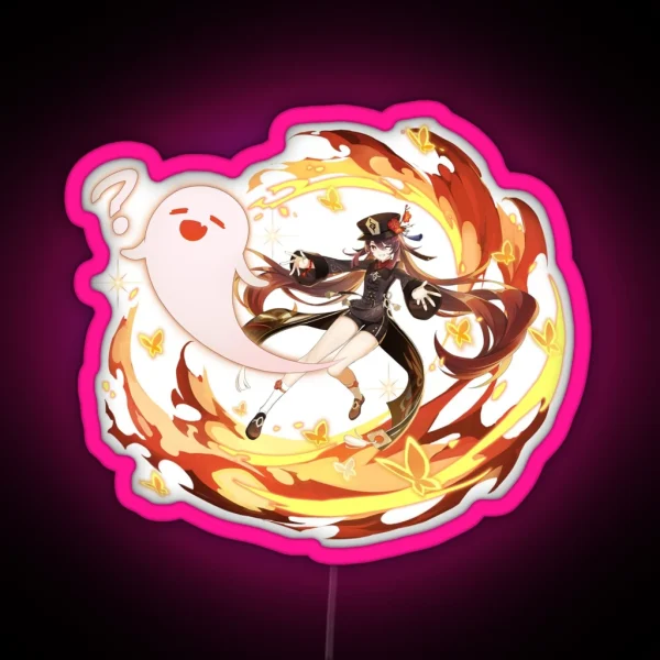 Genshin Impact Hu Tao Official Character Wish Gacha RGB Neon Sign