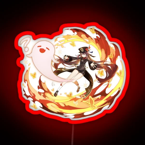 Genshin Impact Hu Tao Official Character Wish Gacha RGB Neon Sign