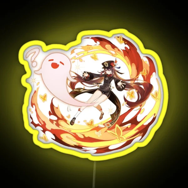 Genshin Impact Hu Tao Official Character Wish Gacha RGB Neon Sign