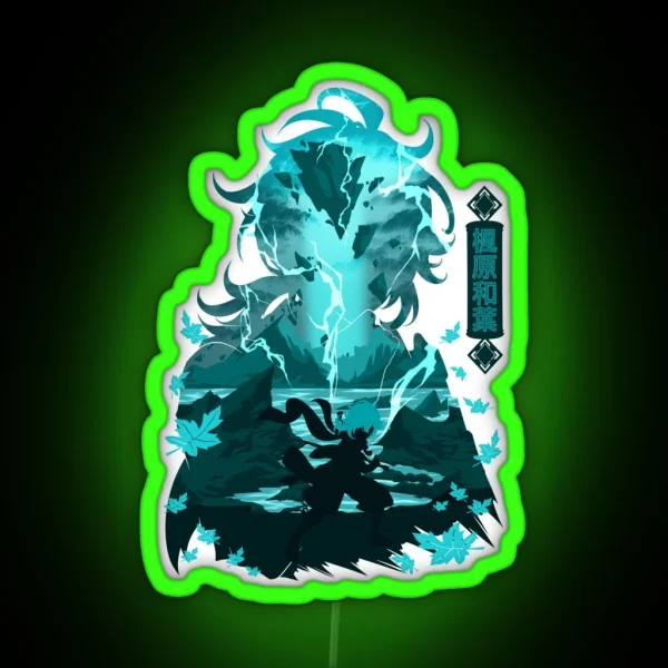 GENSHIN IMPACT KAEDEHARA KAZUHA NEGATIVE SPACE RGB Neon Sign