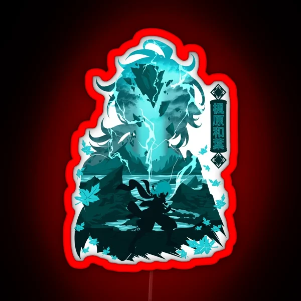 GENSHIN IMPACT KAEDEHARA KAZUHA NEGATIVE SPACE RGB Neon Sign