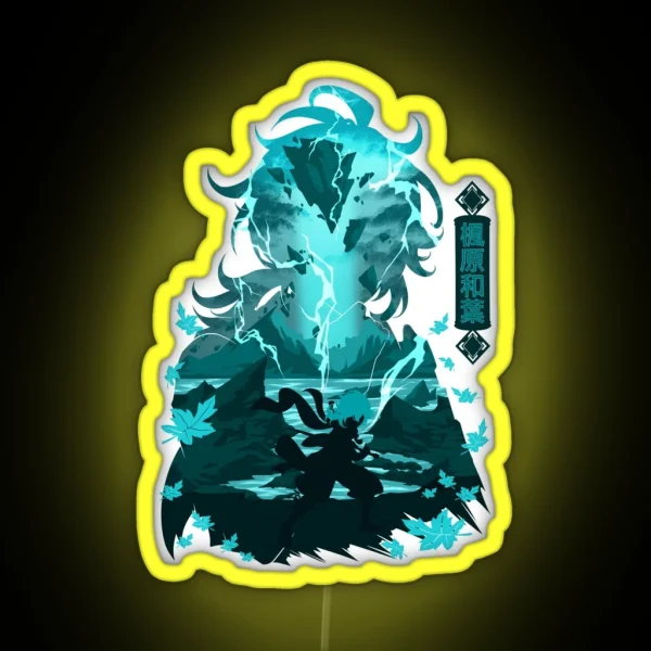 GENSHIN IMPACT KAEDEHARA KAZUHA NEGATIVE SPACE RGB Neon Sign