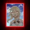 Genshin Impact character Lumine emotive happy tears LED glow art.