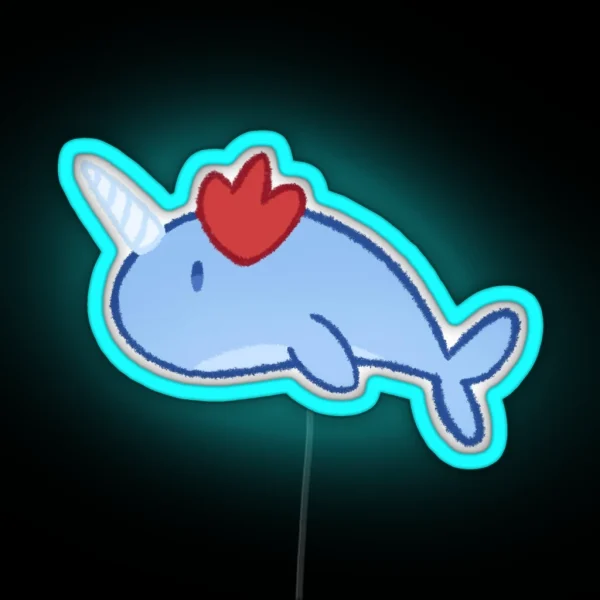 Genshin Impact Narwhal Childe Tartaglia RGB Neon Sign