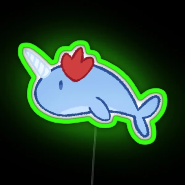 Genshin Impact Narwhal Childe Tartaglia RGB Neon Sign