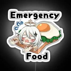 Genshin Impact Paimon Emergency Food W Text RGB Neon Sign