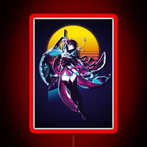 Genshin Impact Raiden Shogun 80s Retro RGB Neon Sign