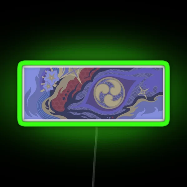 GENSHIN IMPACT RAIDEN SHOGUN BANNER RGB Neon Sign
