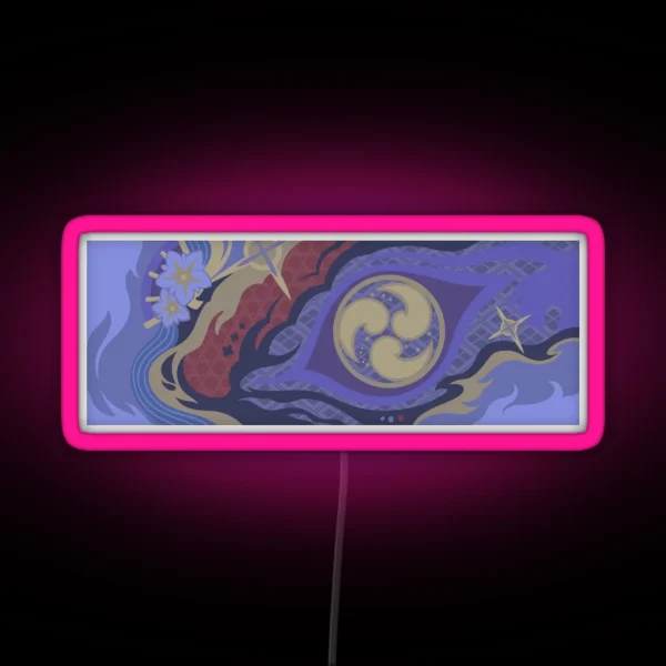 GENSHIN IMPACT RAIDEN SHOGUN BANNER RGB Neon Sign