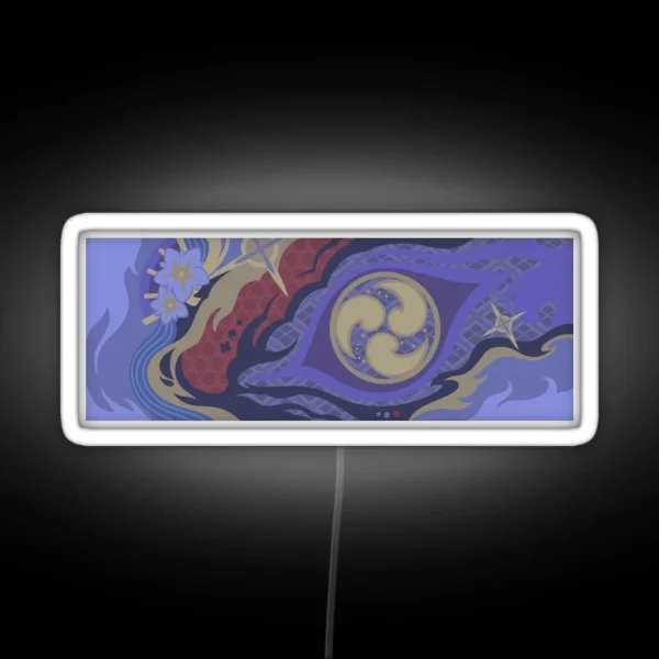 GENSHIN IMPACT RAIDEN SHOGUN BANNER RGB Neon Sign