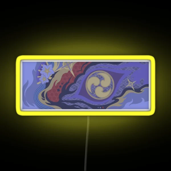 GENSHIN IMPACT RAIDEN SHOGUN BANNER RGB Neon Sign