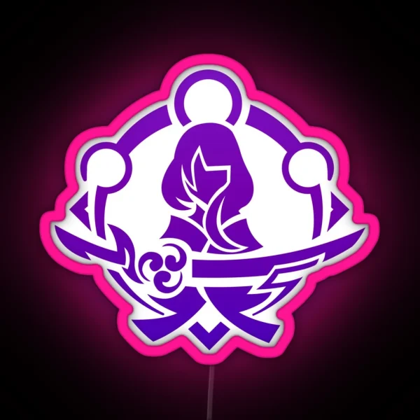 Genshin Impact Raiden Shogun Emblem RGB Neon Sign