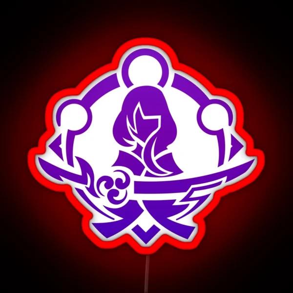 Genshin Impact Raiden Shogun Emblem RGB Neon Sign