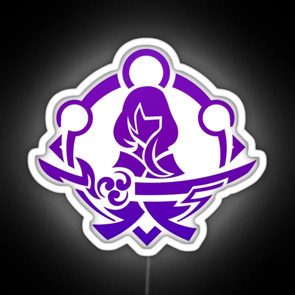 Genshin Impact Raiden Shogun Emblem RGB Neon Sign